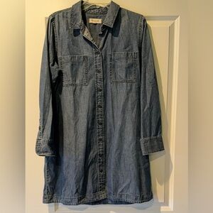 Madewell Shirt Dress Women Blue Button-Up Long Sleeve